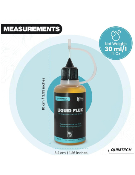 Gotero Fluxo de Soldadura Líquido Quimtech 30 ml RMA Gotero Fluxo de Soldadura Líquido Quimtech 30 ml RMA