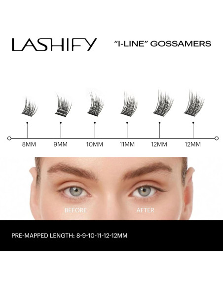 Pestañas Falsas Lashify I-Line Largo 8-12mm Efecto Delineador Pestañas Falsas Lashify I-Line Largo 8-12mm Efecto Delineador