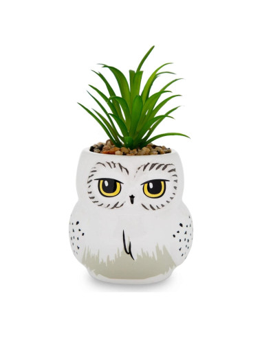 Maceta Mini Hedwig Cerámica 7,62 cm con Suculenta Artificial