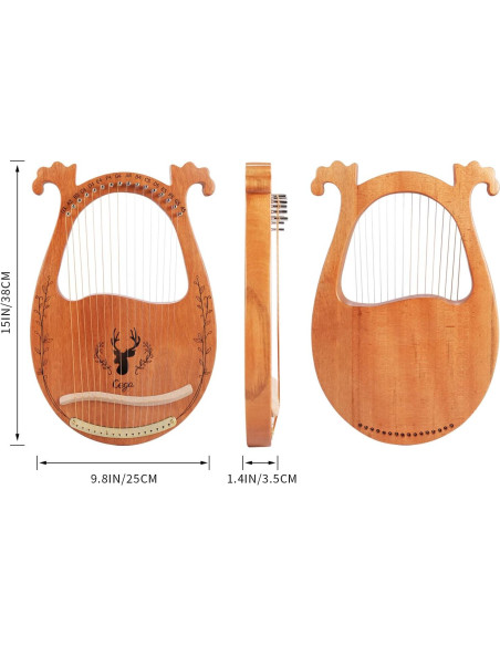 Arpa de Lira Caoba 16 Cuerdas con Accesorios y Funda Arpa de Lira Caoba 16 Cuerdas con Accesorios y Funda