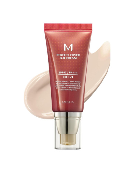 Crema BB Missha M Perfect Cover No.21 Beige Claro SPF 42 Crema BB Missha M Perfect Cover No.21 Beige Claro SPF 42