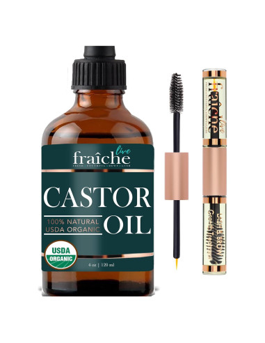 Aceite de Ricino Orgánico Live Fraiche 113ml - Crecimiento Pestañas