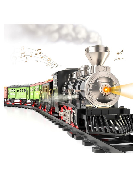 Juego de tren eléctrico Locomoto con 3 boquillas de vapor Juego de tren eléctrico Locomoto con 3 boquillas de vapor