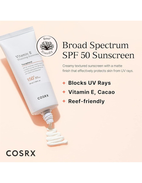 Protector Solar COSRX Vitamina E SPF 50 50ml Hidratante Protector Solar COSRX Vitamina E SPF 50 50ml Hidratante