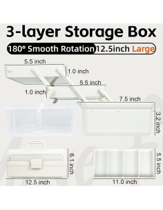 Organizador Multifuncional Tergoo 3 Capas 32x19x15 cm Blanco 2