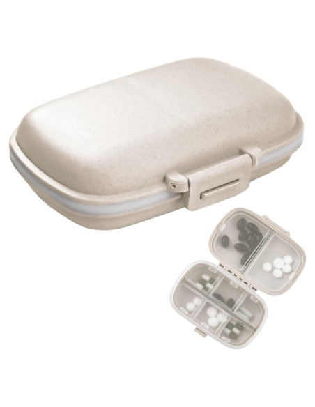 Organizador de Pastillas Fouews Beige 8 Compartimentos Portátil Organizador de Pastillas Fouews Beige 8 Compartimentos Portátil