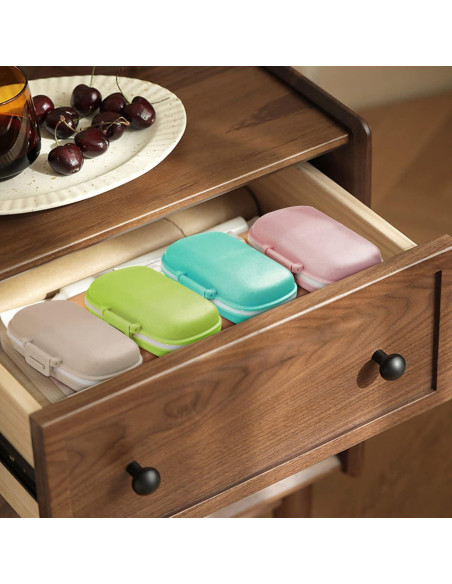 Organizador de Pastillas Fouews Beige 8 Compartimentos Portátil Organizador de Pastillas Fouews Beige 8 Compartimentos Portátil