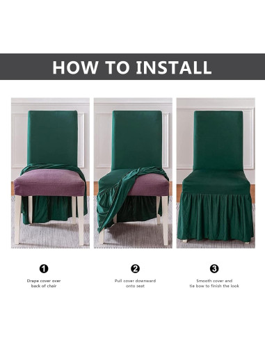 Funda de Silla Molasofa 2 Piezas Verde Oscuro Elástica
