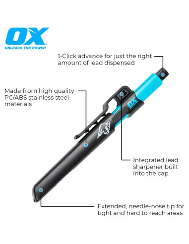 Lápiz Mecánico OX Tools Pro Tuff 2.8mm con Sacapuntas
