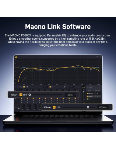 Micrófono Dinámico MAONO PD300X USB/XLR 192kHz 24bit