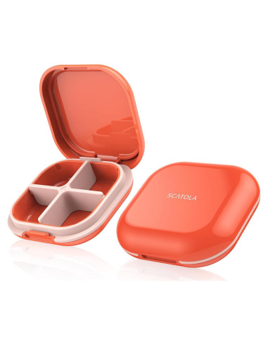 Organizador de Pastillas TecQach Rosa 4 Compartimentos Portátil