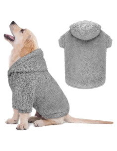 Sudadera para Perros QDYU Gris XS Suave de Felpa Doble Cara