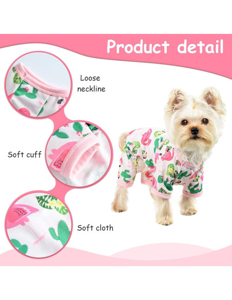 Pijamas para Perros Kosiyi Mediano Flamingos Primavera Pijamas para Perros Kosiyi Mediano Flamingos Primavera