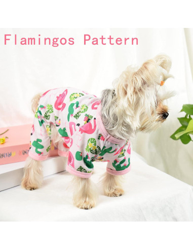 Pijamas para Perros Kosiyi Mediano Flamingos Primavera