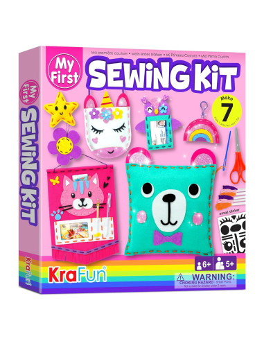 KRAFUN Kit de Costura para Niños 7 Proyectos DIY Creativos