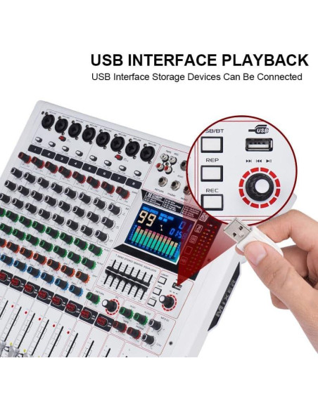 Consola DJ Profesional GF8 - 8 Canales, Bluetooth, Efectos Consola DJ Profesional GF8 - 8 Canales, Bluetooth, Efectos