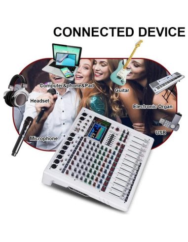 Consola DJ Profesional GF8 - 8 Canales, Bluetooth, Efectos