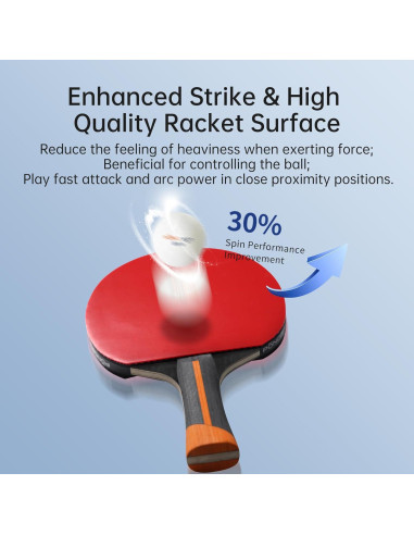 Raqueta de Ping Pong PONGBOT 5 Estrellas Fibra de Carbono