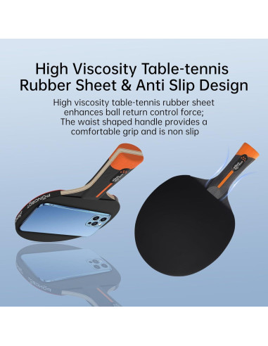 Raqueta de Ping Pong PONGBOT 5 Estrellas Fibra de Carbono