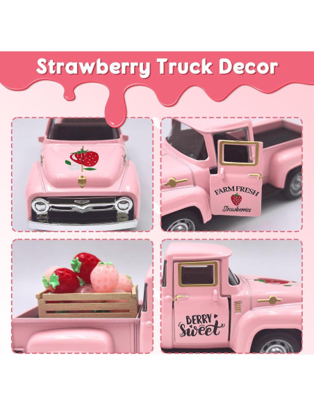 Decoración de Camión Vintage Teeloray con Fresas Falsas Decoración de Camión Vintage Teeloray con Fresas Falsas