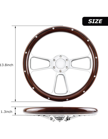 Volante de Carreras QYMOPAY 35.56 cm Universal con Claxon Volante de Carreras QYMOPAY 35.56 cm Universal con Claxon