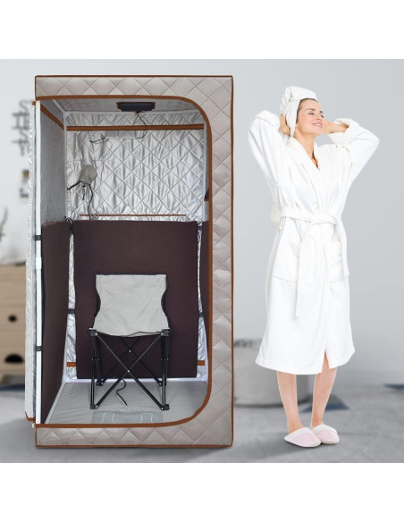 Sauna Infrarroja Portátil TaTalife 86x86x169cm con Control Remoto Sauna Infrarroja Portátil TaTalife 86x86x169cm con Control Remoto