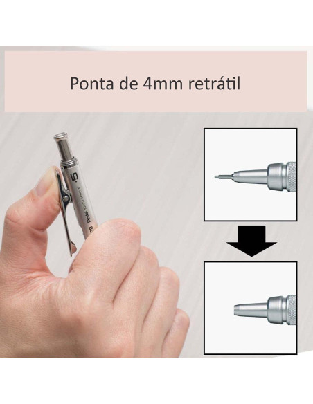 Lápiz Mecánico Pentel Graph Gear 1000 0.5mm Plata Lápiz Mecánico Pentel Graph Gear 1000 0.5mm Plata
