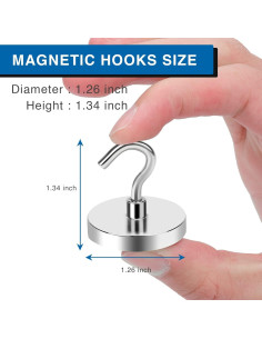 Ganchos Magnéticos LOVIMAG 100kg Alta Resistencia 6 Pcs 2