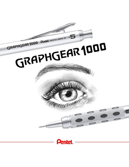 Lápiz Mecánico Pentel Graph Gear 1000 0.5mm Plata Lápiz Mecánico Pentel Graph Gear 1000 0.5mm Plata