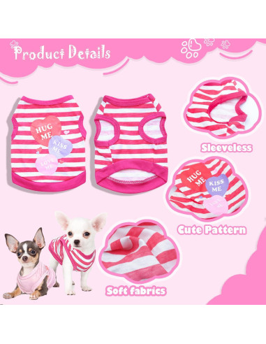 Conjunto Ropa para Perros Uswalnna 4 Piezas XXS Rosa