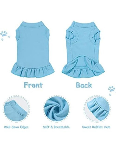 Vestidos para Perros Weewooday 6 Piezas Verano L