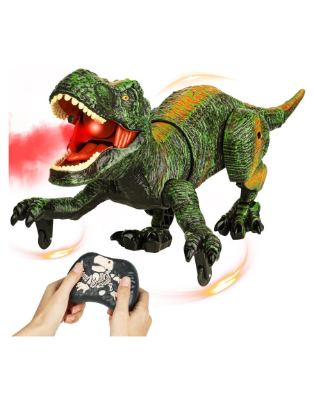 Dinosaurio Robot RC Flybakiz Verde 27.5cm con Rocío y Luz Dinosaurio Robot RC Flybakiz Verde 27.5cm con Rocío y Luz