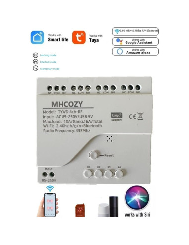 Módulo Relé Inteligente WiFi MHCOZY 4 Canales Control App
