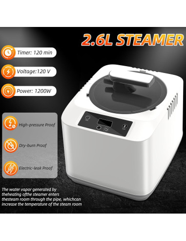 Sauna de Vapor Portátil TUZELIYA 2.6L 1200W con Control Remoto