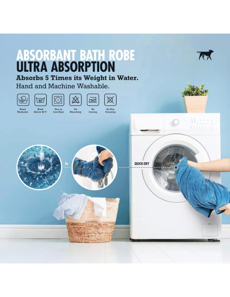 Bata de Baño para Perros Tuff Pupper L Azul Secado Rápido Bata de Baño para Perros Tuff Pupper L Azul Secado Rápido
