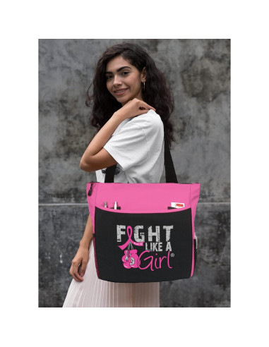 Bolsa Tote Lucha Como una Chica Knockout Rosa 5 Bolsillos