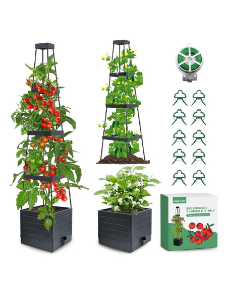 Caja de Jardín Elevada MQFORU con Enrejado 144,78 cm Caja de Jardín Elevada MQFORU con Enrejado 144,78 cm