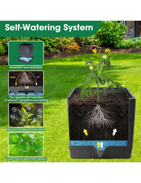 Caja de Jardín Elevada MQFORU con Enrejado 144,78 cm Caja de Jardín Elevada MQFORU con Enrejado 144,78 cm