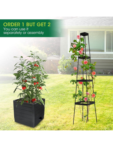 Caja de Jardín Elevada MQFORU con Enrejado 144,78 cm Caja de Jardín Elevada MQFORU con Enrejado 144,78 cm