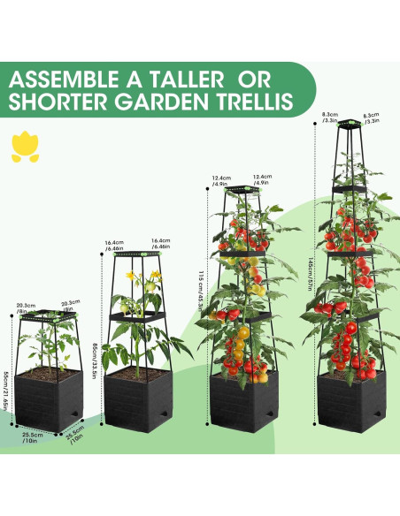 Caja de Jardín Elevada MQFORU con Enrejado 144,78 cm Caja de Jardín Elevada MQFORU con Enrejado 144,78 cm