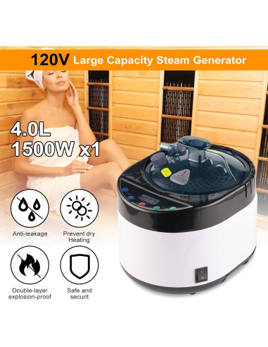 Generador de vapor iDOTODO 4L para sauna en casa con control remoto