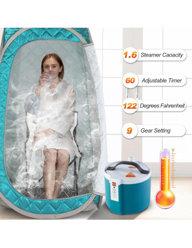 Sauna Vaporera AMOCANE 1.6L Acero Inoxidable Control Remoto