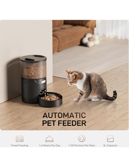Comedero Automático IMIPAW 3L para Gatos con 6 Comidas Comedero Automático IMIPAW 3L para Gatos con 6 Comidas