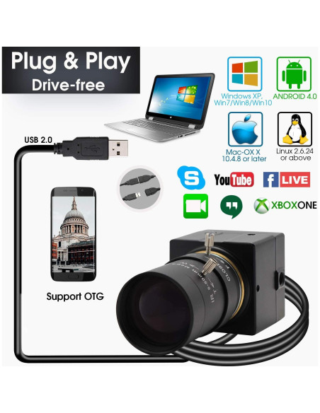 Cámara USB SVPRO 5MP con Zoom Óptico 10X y Lente 5-50mm Cámara USB SVPRO 5MP con Zoom Óptico 10X y Lente 5-50mm