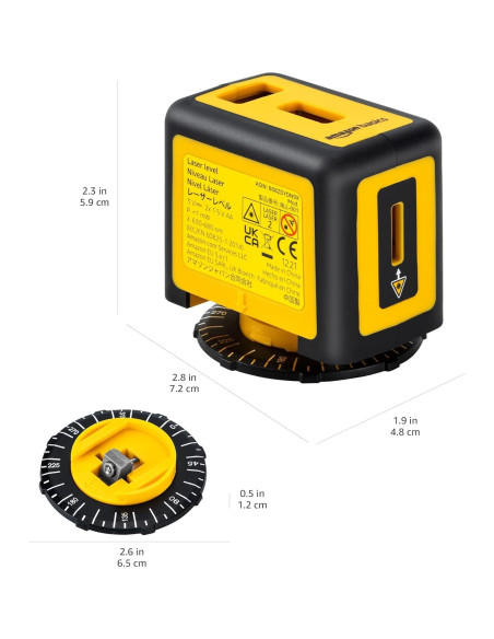 Nivel Láser Amazon Basics BLL-001 360 con 2 Burbuja Nivel Láser Amazon Basics BLL-001 360 con 2 Burbuja
