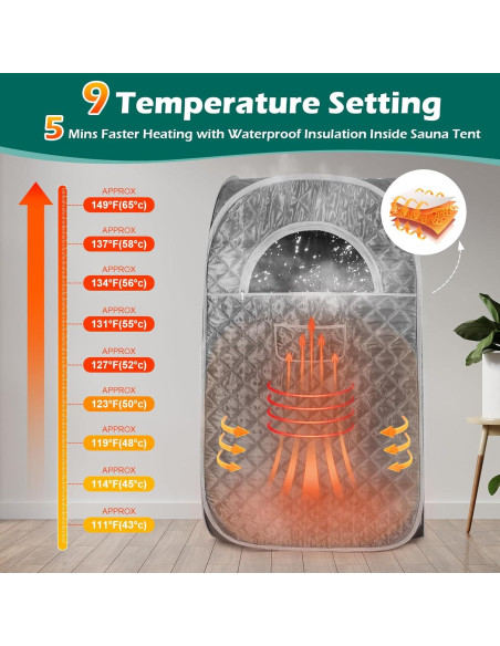 Sauna de Vapor Portátil Saupaolo01 3L 9 Niveles Plata Sauna de Vapor Portátil Saupaolo01 3L 9 Niveles Plata