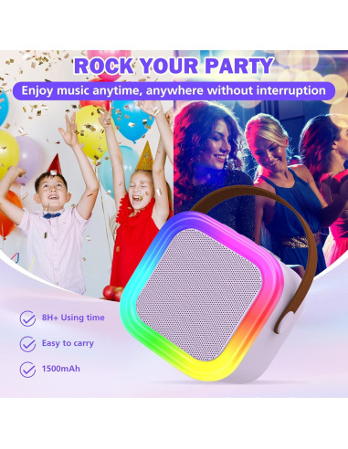 Mini Máquina de Karaoke S12C2 con 2 Micrófonos Inalámbricos