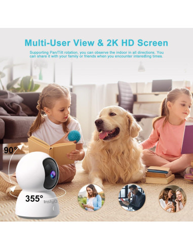 Cámara WiFi 2K InstyQ para Mascotas con Visión Nocturna