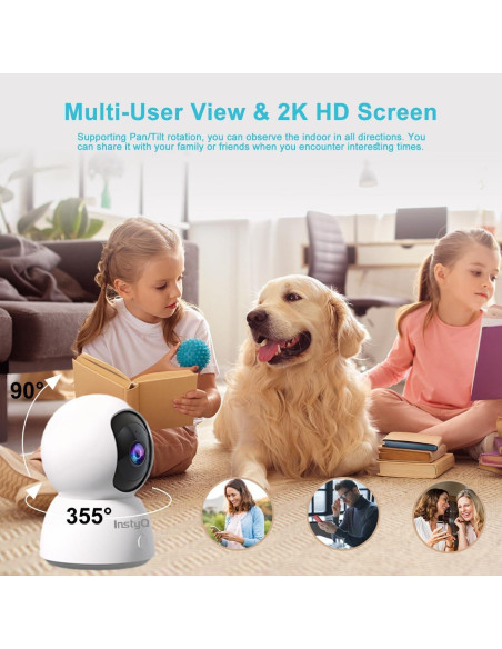 Cámara WiFi 2K InstyQ para Mascotas con Visión Nocturna Cámara WiFi 2K InstyQ para Mascotas con Visión Nocturna
