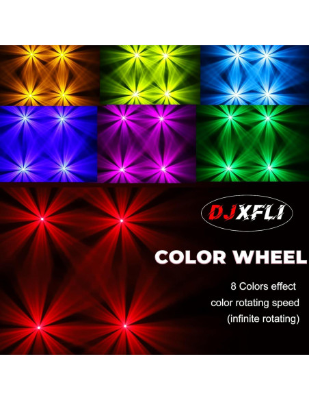 Cabeza Móvil DJXFLI 120W Luz LED con 8 Colores y Gobos Cabeza Móvil DJXFLI 120W Luz LED con 8 Colores y Gobos